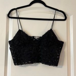 Free People - Black lace bralette - Size Medium